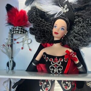 NIB Barbie Illusion Black and Red Dress from Masquerade Gala Collect